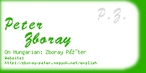 peter zboray business card